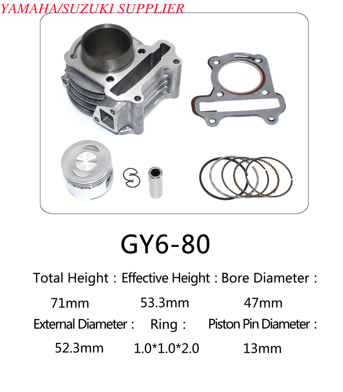 47mm Bore Diameter Motorcycle Cylinder Kit Custom Casting For Honda Halma Series